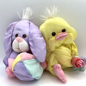 Vintage Fisher Price The Easter Puffalumps Chick w/flowers 8025 & 8026 (1988)